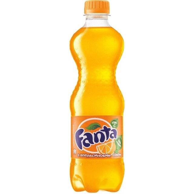 "Fanta", sweet water, 0.5 liter plastic bottle