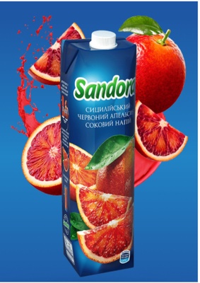 "Sandora", juice drink, Sicilian red orange, 250 млr
